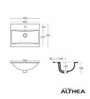 LAVABO CLEVER 50 ALTHEA MEDIDAS